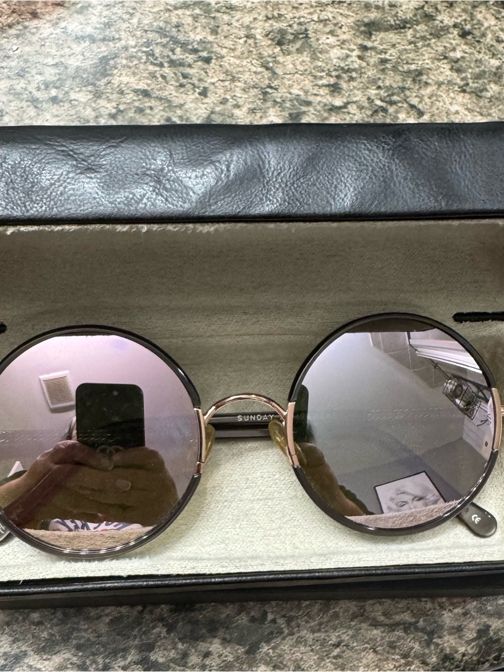 Sunday Somewhere Round Sunglasses with Pink-Tinted Lenses